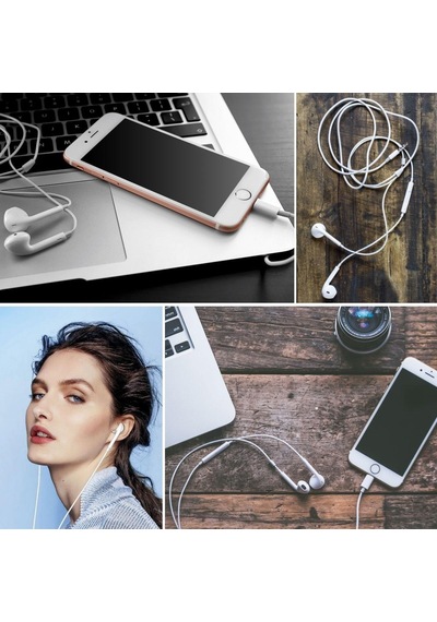 Go İthalat Apple iPhone Uyumlu Ucu Çıkışlı Pop Up Kulakiçi Yumuşak Kontrol Tuşlu Kulaklık 00
