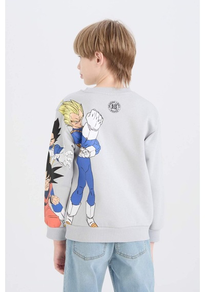 DeFacto Erkek Çocuk Dragon Ball New Bisiklet Yaka Sırt Baskılı Kalın Sweatshirt D6814A824WNGR297