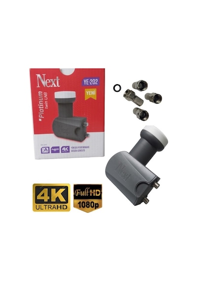 Uydupark Next 2'Li Çiftli Lnb + 4 Adet Contalı Konnektör