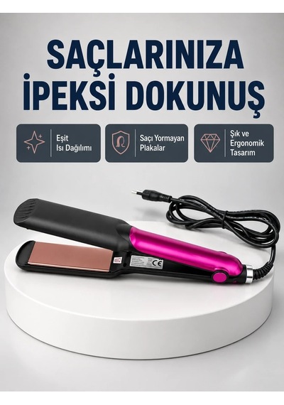 Ers Profesyonel İyon Teknolojili Saç Düzleştirici 220 C Hızlı Isınma Ve Led Ekranlı Tasarım