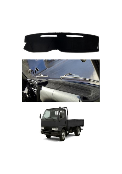 Mitsubishi - Canter Fe639 1995-2005 Uyumlu Torpido Koruma Kılıfı - Siyah Şeritli
