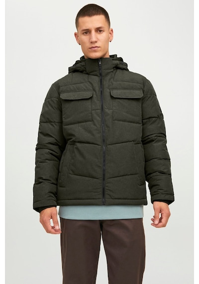 Jack & Jones Erkek Jjbrady Kapüşonlu Şişme Mont 63412212233 Yeşil