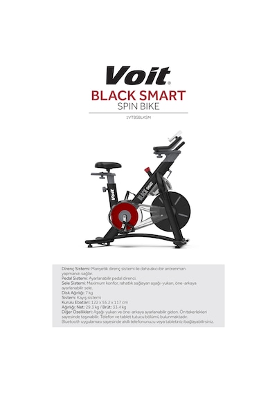 Voit Black Manyetik Smart Spin Bisiklet