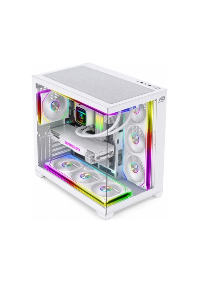 Alpha Royal 7x Argb Fan Kumanda Ve Kontrolcü Atx Boş Bilgisayar Kasası Beyaz