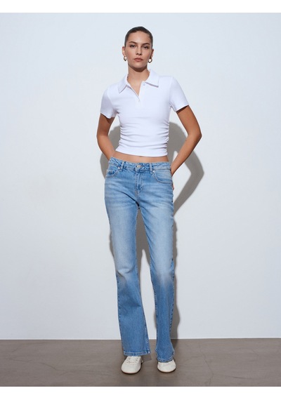 Dilvin 72300 Düşük Bel Bootcut Jean-mavi