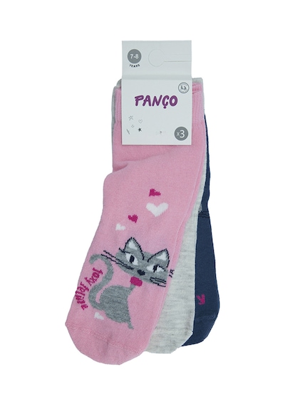 Panço Kız Çocuk 3'lü Soket Çorap Set 2322gk11006 Renkli