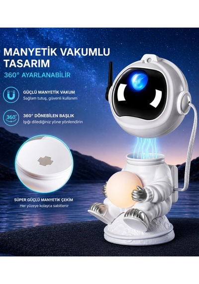 Glr Mxs-005 Astronot Galaksi Projektörü - Uzaktan Kumandalı & Bluetooth Müzik Çalarlı
