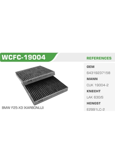 WINKEL WCFC-19004 Polen Filtresi Bmw X3 F25 10- Bmw X4 F26 13- Karbonlu