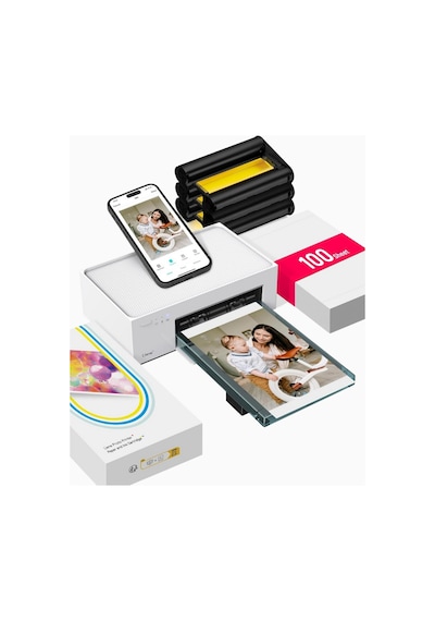Liene Lıene 10x15 Cm Wi-fi Fotoğraf Yazıcısı, 100 Yaprak Set, 300 Dpı Beyaz