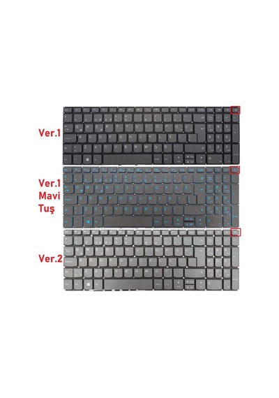 Lenovo 320-15ısk, 330-15ıkb Notebook Klavyesi, Laptop Tuş Takımı Füme Tr Işıklı / Mavi Tuş / Kl0046ldmv