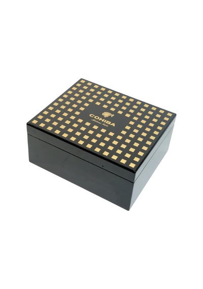 Cohiba Siyah Nokta Desenli Sedir Humidor Puro Kutusu - Tr9821