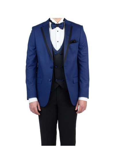 İmza Lacivert Gabardin Mono Yaka Astarlı Yelekli 6 Drop Slim Fit Dar Kesim Smokin Damatlık 1001190153-Lacivert İmza Lacivert Gabardin Mono Yaka Astarlı Yelekli 6 Drop Slim Fit Dar Kesim Smokin Damatlık 1001190153-Lacivert