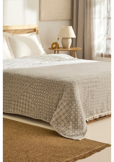 Kaşmir Home Favlo Çift Kişilik Jakar Muslin Pike Gri Gri
