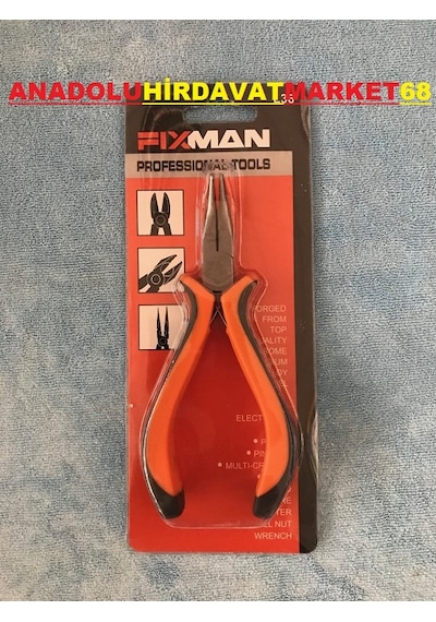 Fixman Mini Pense Elektronikçi Yaylı Mini Eğri Kargaburnu 130Mm