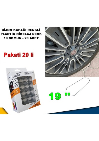 Sivri Mermi Tip Bijon Kapağı Krom Plastik Nikelaj Renk 19mm Uyumlu 20 Adet