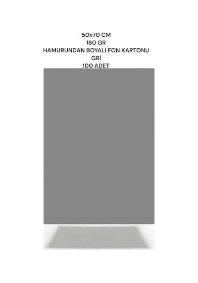 Gri 50x70 Cm 160 Gr Fon Kartonu 100'lü Paket