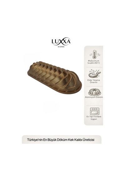 Sara Baton Döküm Kek Kalıbı 35cm Gold Gold