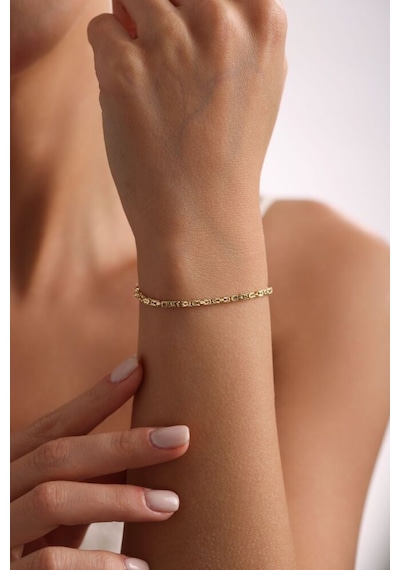 Sembol Gold Kral Bileklik Altın 2 Mm T13634 Renkli Sarı Altın