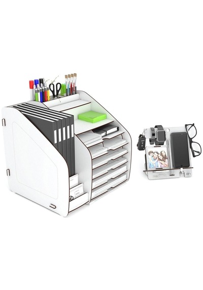 Fx-xl Modest - 6 Renk - A4 Evrak Rafı Masaüstü Organizer Beyaz - 39484074 Beyaz