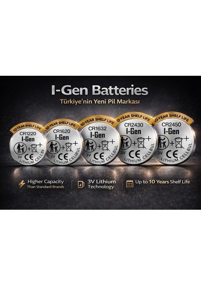 Batteries Cr1220 Lityum Düğme Pil 3v 1220 5'li Paket