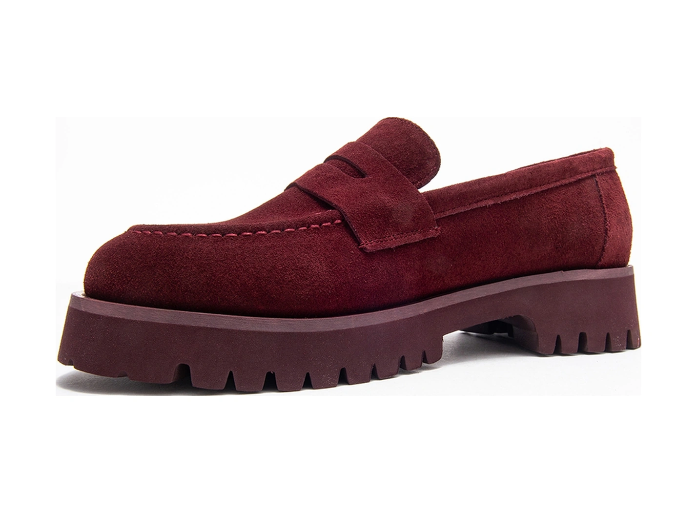 Luvishoes Luvi Shoes Vıonel Bordo Süet Hakiki Deri Kadın Loafer Ayakkabı Bordo