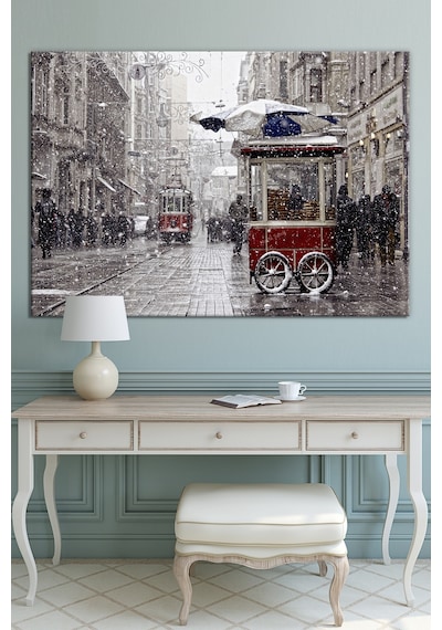 İstiklal Caddesi Taksim Tramvay Dekoratif Kanvas Tablo 120 x 80