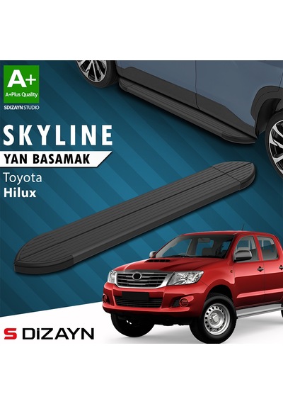S-dizayn Toyota Hilux 7 Skyline Siyah Yan Basamak 203 Cm 2006-2015 A+ Kalite