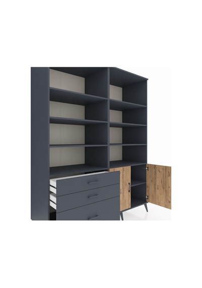 Kronos Gardrop 9 Raflı 3 Çekmeceli 2 Kapaklı 176x59x221 Antrasit-çam/antrasit Çam/antrasit Kronos Gardrop 9 Raflı 3 Çekmeceli 2 Kapaklı 176x59x221 Antrasit-çam/antrasit Çam/antrasit