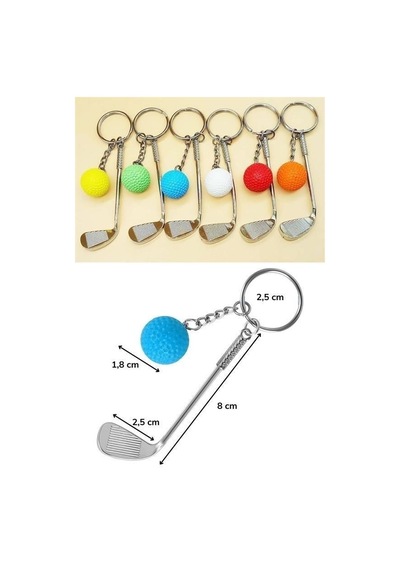 Gerçekçi Golf Tasarımlı Şık Anahtarlık Kolye Çanta Süsü Golf Keychain