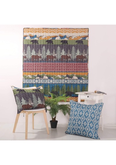 Greenland Home Black Bear Lodge Throw Çok Renkli