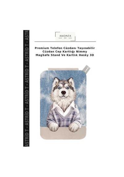 Premium Telefon Cüzdanı Taşınabilir Cüzdan Cep Kartlığı Nimmy Magsafe Stand Ve Kartlık Hasky 3d