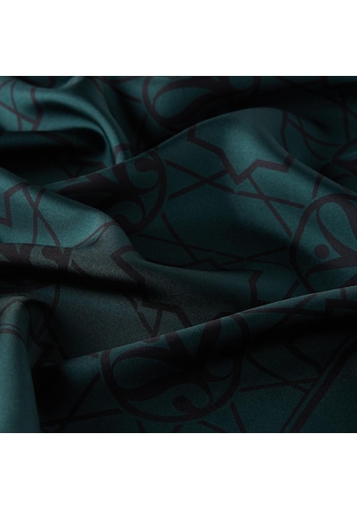 İpekevi Twill İpek Eşarp - Seljuk Monogram - Çam Yeşili Çam Yeşili