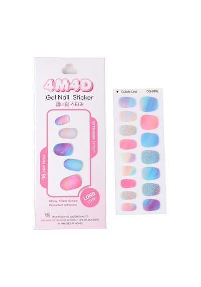 4m4d Sihirli Uzatılabilir Effect Jel Tırnak Sticker Gökkuşağı Neon Uzun