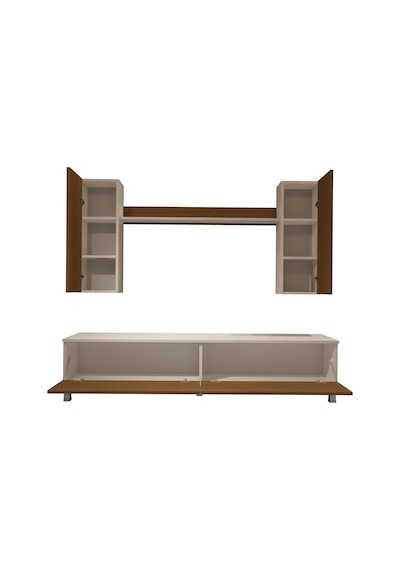 Decoraktiv Eko 7 Mdf Std Krom Ayaklı Tv Ünitesi Tv Sehpası Beyaz - Ceviz