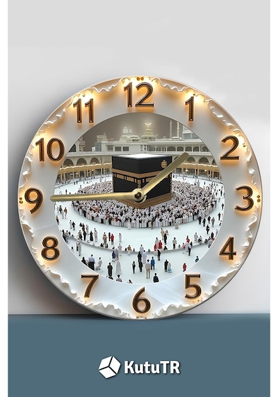 Kâbe Manzaralı 3d Görünümlü Mdf Duvar Saati 33 Cm Sdw92 Renkli