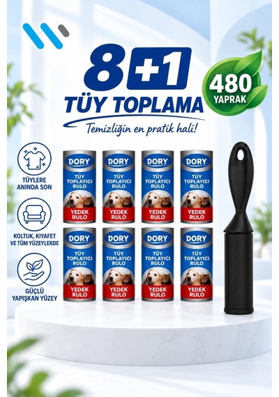 Dory Tüy Toplayıcı + 8 Yedek Rulo