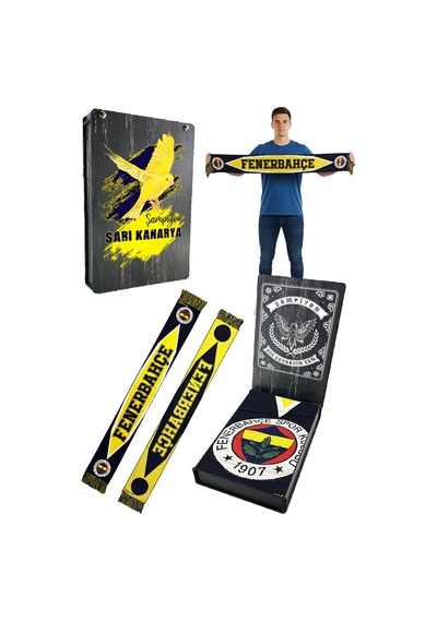 Fenerium Fenerbahçe Unisex 6 Renkli Logolu Dokuma Uv Kutu Sarı - Lacivert