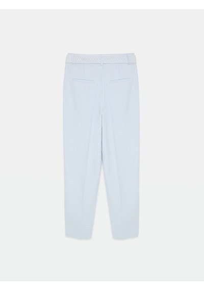 Dilvin 72735 Kemerli Pensli Pantolon-mavi