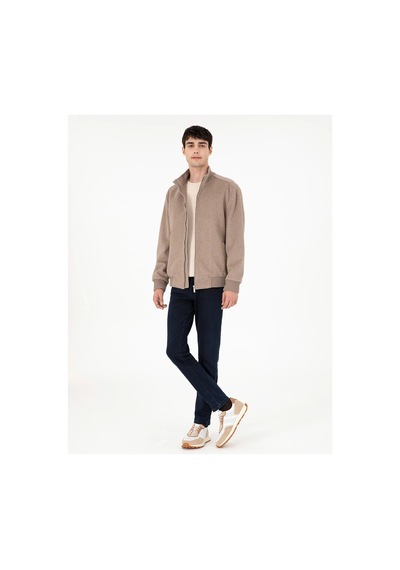 Pierre Cardin Erkek Mont %52 Yün Kapüşonsuz Ve Düz Desen 2039525 Bej