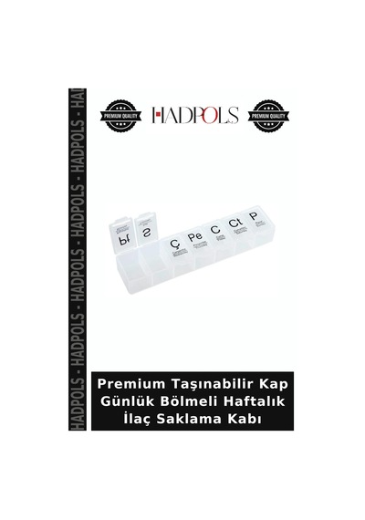 Premium Taşınabilir Kap Günlük Bölmeli Haftalık Saklama Kabı