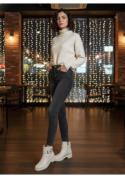 Pierre Cardin 910 Logo Detaylı Günlük Fermuarlı Kadın Bot 867800000768 14 Bej Bej