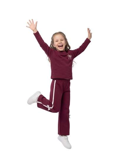 New Kids Kız Takım Çocuk Uzun Kol Fiyonk Brd Detaylı -91250 Bordo