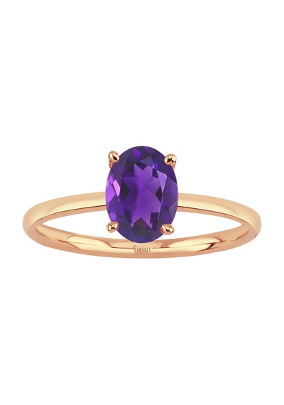Sirius Oval Ametist Taşlı Esila Yüzük 0802r0052