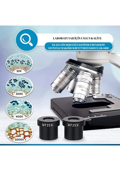2500x-5mp Usb Kamera Destekli Binoküler Dijital Biyolojik Mikroskop Laboratuvar Tipi