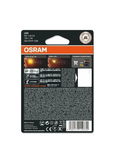 Osram T10 Led Turuncu Dipsiz Wy5w Park Ve Sinyal Ampülü   2827-02b Sku: Smg8690010190604 Açık Kahverengi