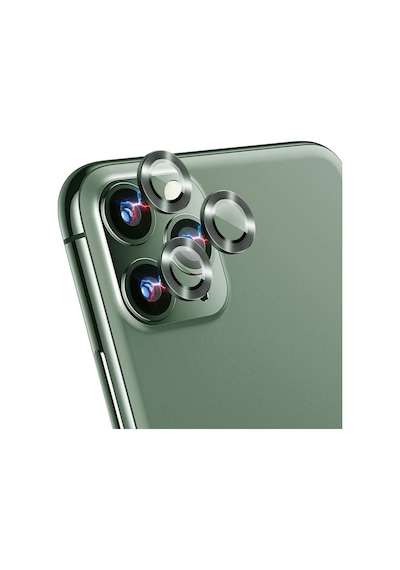 Nettech Apple Uyumlu iPhone 12 Pro Max Damla Model 3in Kamera Cam Koruyucu - Koyu Yeşil