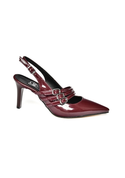Fox Shoes R654218308 Bordo Rugan İnce Topuklu Kadın Ayakkabı Bordo