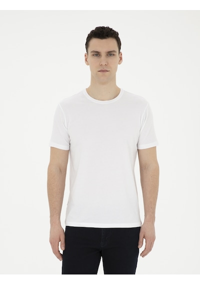Pierre Cardin Erkek Beyaz Tişört Basic 50280751-vr013 Beyaz