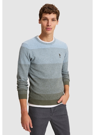 U.S. Polo Assn. Erkek Açık Mavi Bisiklet Yaka Regular Fit Çizgili Kazak 50328915-vr095 Buz Mavı / Ice Blue U.S. Polo Assn. Erkek Açık Mavi Bisiklet Yaka Regular Fit Çizgili Kazak 50328915-vr095 Buz Mavı / Ice Blue