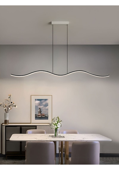Martı / Sarkıt Avize / 120 Cm / Antrasit Gövde / 3 Renk Işık Antrasit